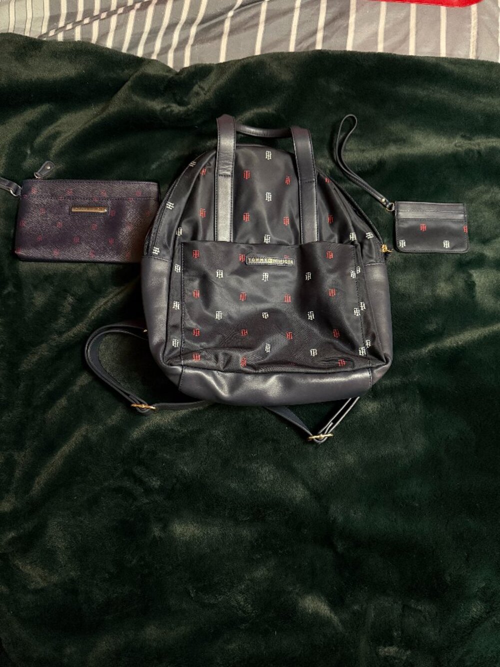 Tommy Hilfiger 3-Piece Bag Bundle – Backpack, Wristlet & Card Holder